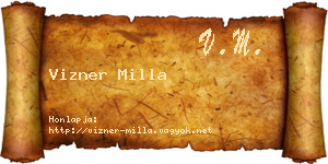 Vizner Milla névjegykártya